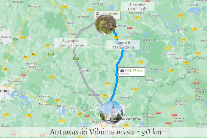 Parduodamas namas Kalno g., Klabinių k., Molėtų r. sav., 490.6 m2 ploto, 2 aukštai 35