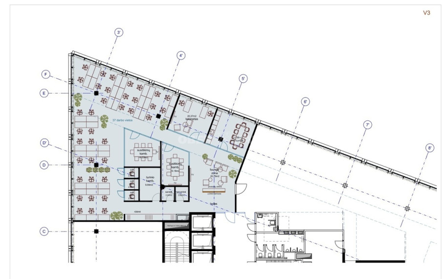 Nuomojamos administracinės, maitinimo patalpos Švitrigailos g. , Naujamiestis, Vilniaus m., Vilniaus m. sav., 166 m2 ploto 7