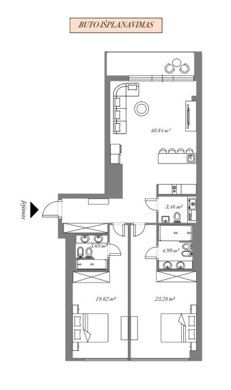 Parduodamas butas Gynėjų g., Vilniaus m., Vilniaus m. sav., 96 m2 ploto, 3 kambariai 41