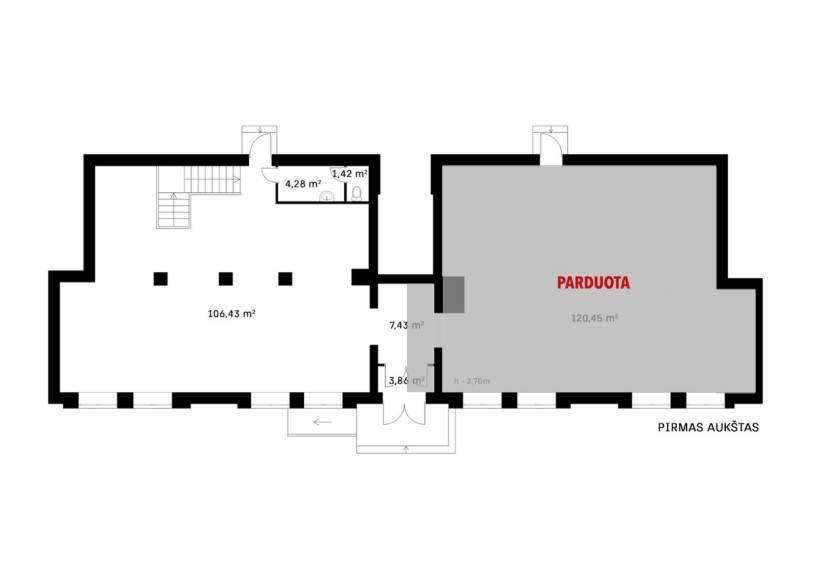 Parduodamos paslaugų, prekybos patalpos A. Juozapavičiaus g., Vilniaus m., Vilniaus m. sav., 124.56 m2 ploto 16
