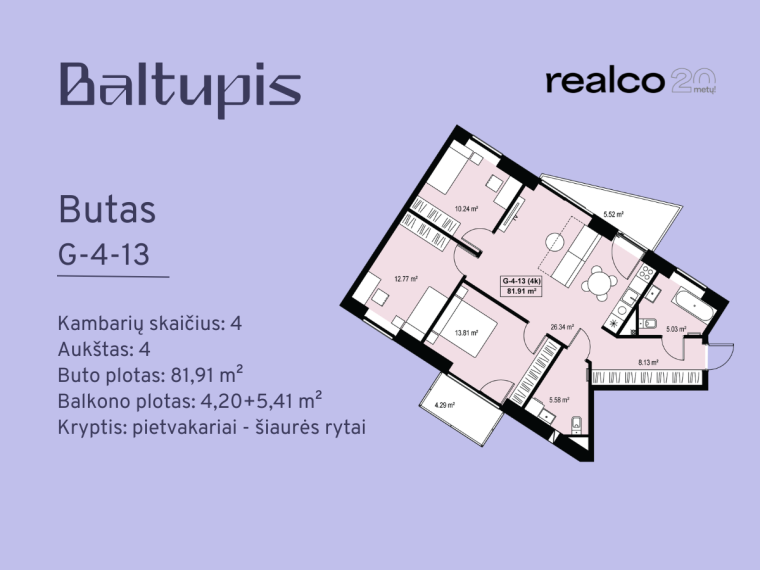 Parduodamas butas Didlaukio g., Baltupiai, Vilniaus m., Vilniaus m. sav., 81.91 m² ploto 4 kambariai 2
