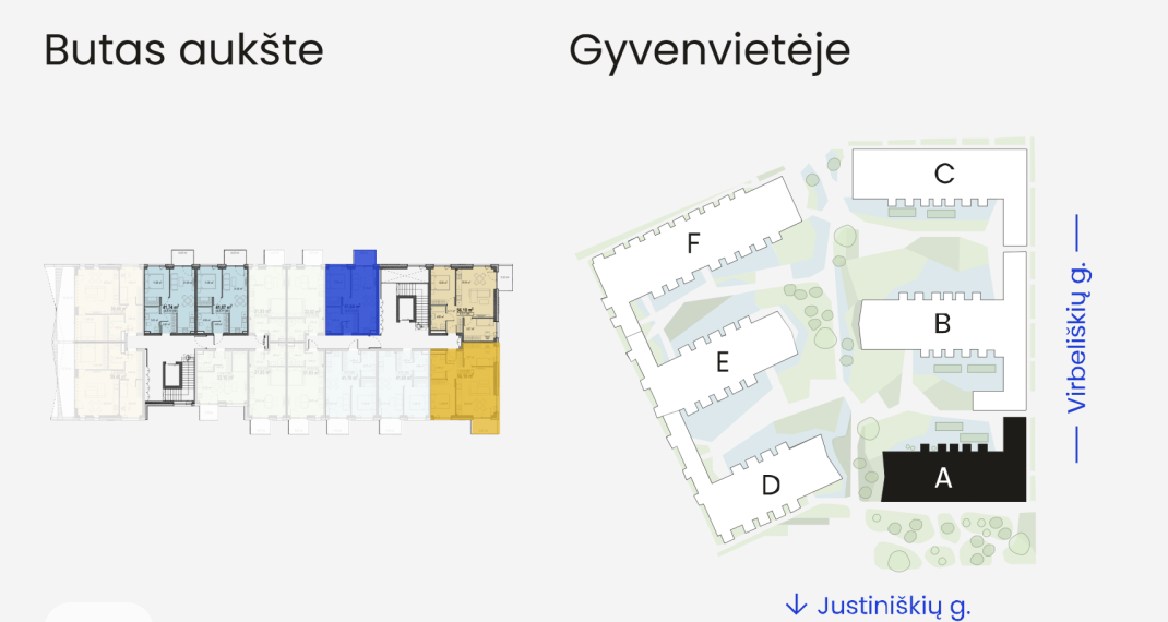 Parduodamas butas Virbeliškių g., Pašilaičiai, Vilniaus m., Vilniaus m. sav., 41.64 m² ploto 2 kambariai 3