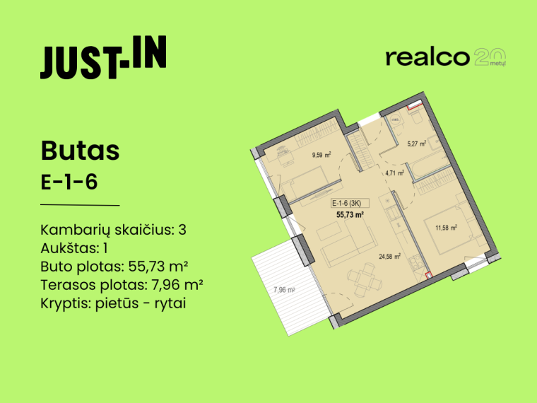 Parduodamas butas Virbeliškių g., Pašilaičiai, Vilniaus m., Vilniaus m. sav., 55.73 m² ploto 3 kambariai 2
