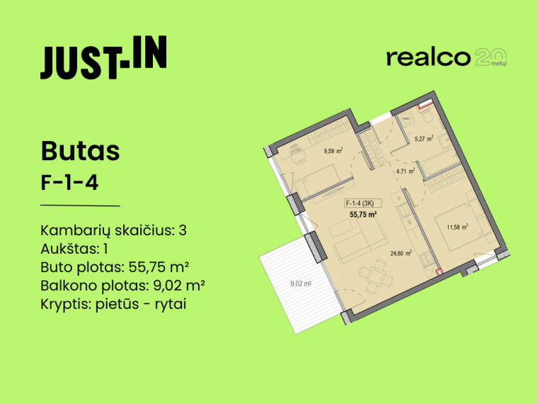 Parduodamas butas Virbeliškių g., Pašilaičiai, Vilniaus m., Vilniaus m. sav., 55.75 m² ploto 3 kambariai 2