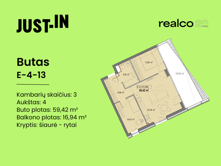 Parduodamas butas Virbeliškių g., Pašilaičiai, Vilniaus m., Vilniaus m. sav., 59.42 m² ploto 3 kambariai 2