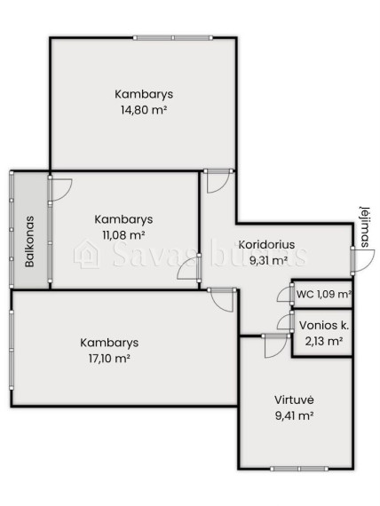Parduodamas butas Kaštonų g., Radviliškio m., Radviliškio r. sav., 64.1 m2 ploto, 3 kambariai 22