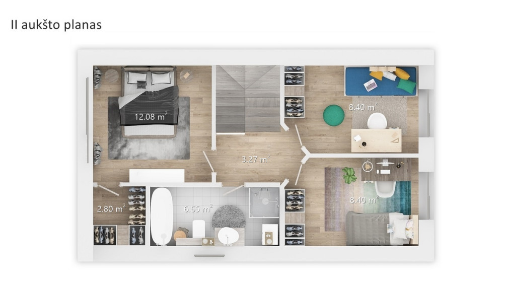 Parduodamas namas Vorupės g., Pilaitė, Vilniaus m., Vilniaus m. sav., 90 m2 ploto, 2 aukštai 12