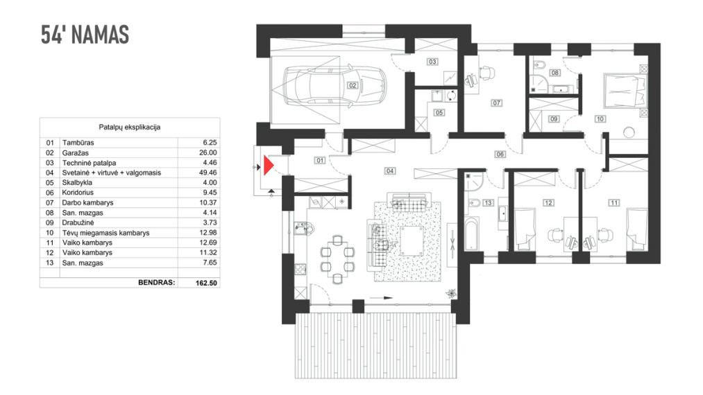 Parduodamas namas Ežero g., Didžiasalio k., Vilniaus r. sav., 162.5 m2 ploto, 1 aukštai 6