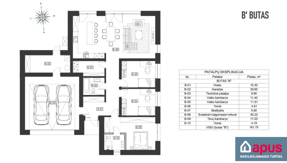 Parduodamas namas Kalvų g., Papiškių k., Vilniaus r. sav., 162 m2 ploto, 1 aukštai 8