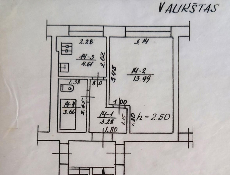 Parduodamas butas Vaižganto g., Radviliškio m., Radviliškio r. sav., 25.54 m² ploto 1 kambarys 30