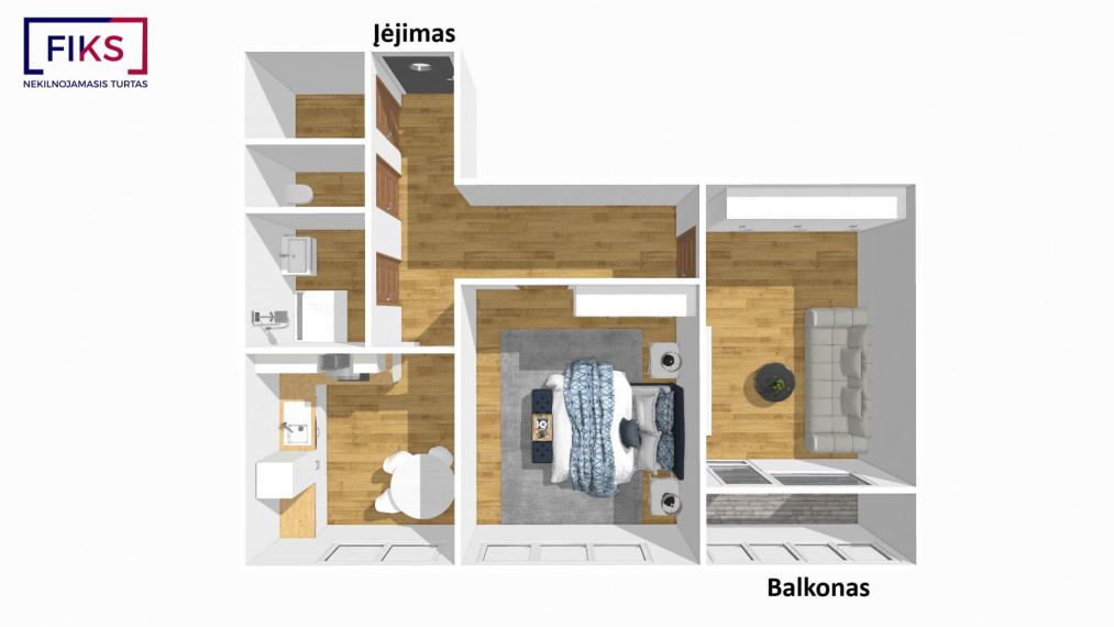 Parduodamas butas Sūduvos g., Antanavo k., Kazlų Rūdos sav., 51.35 m² ploto 2 kambariai 13