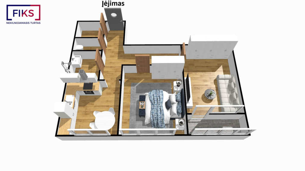 Parduodamas butas Sūduvos g., Antanavo k., Kazlų Rūdos sav., 51.35 m² ploto 2 kambariai 15