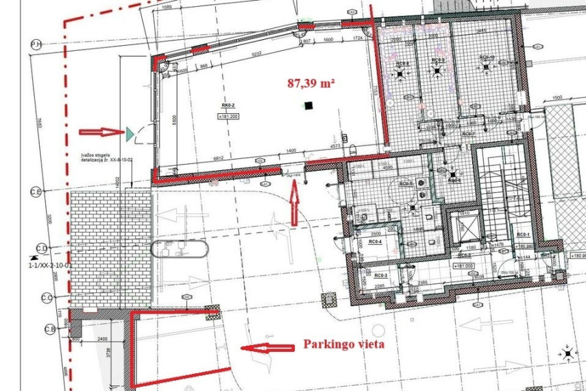 Parduodamos administracinės patalpos Liongino Baliukevičiaus-Dzūko g., Fabijoniškės, Vilniaus m., Vilniaus m. sav., 87.39 m2 ploto 10