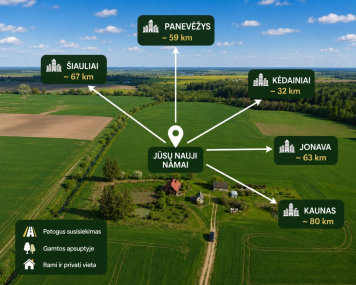 Parduodamas namas Krakių g., Gudžiūnų k., Kėdainių r. sav., 78.44 m2 ploto 2