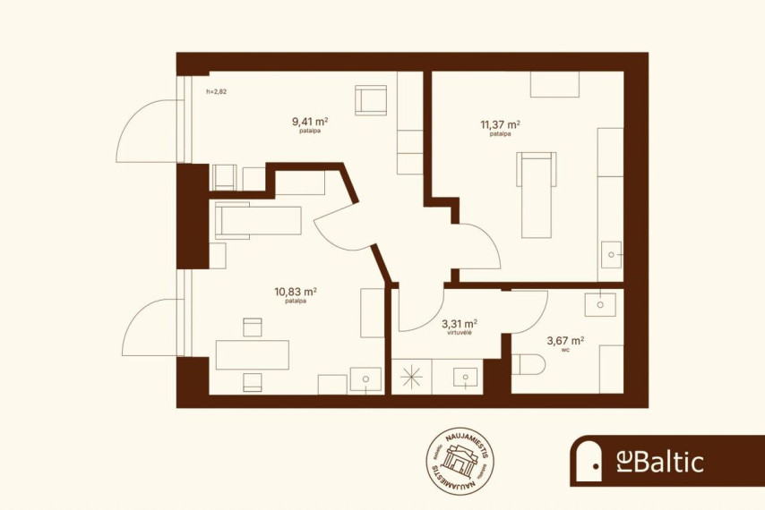 Parduodamos administracinės, paslaugų, prekybos patalpos Eigulių g., Vilniaus m., Vilniaus m. sav., 38.59 m2 ploto 21