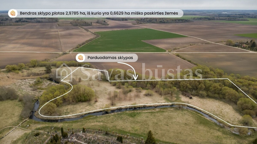 Parduodamas  sklypas Domantų k., Šiaulių r. sav., 297.85 a ploto 2