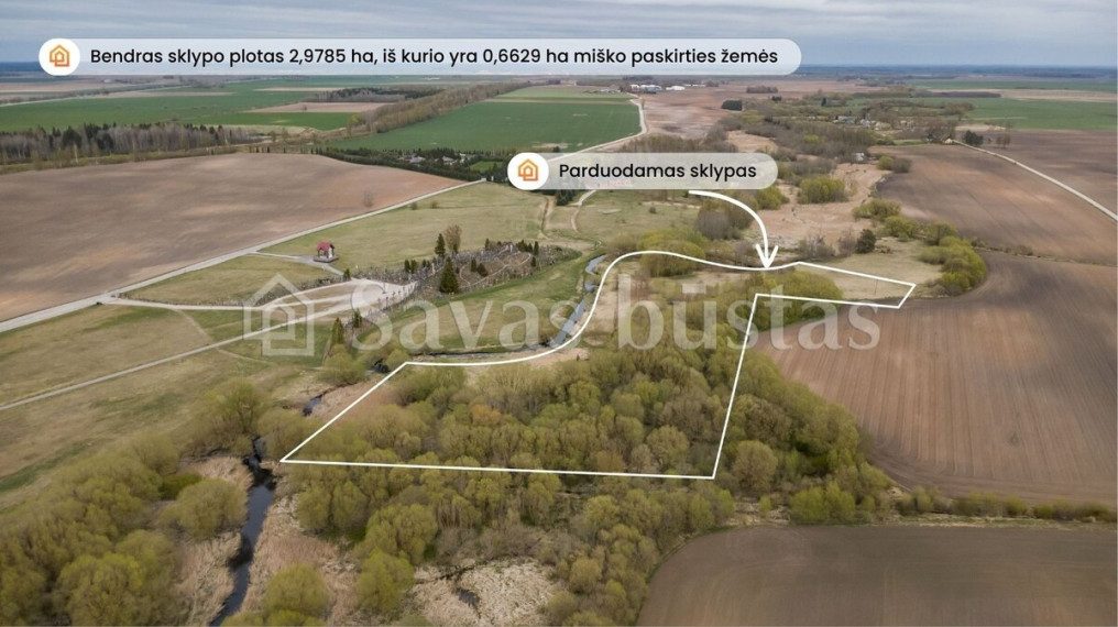 Parduodamas  sklypas Domantų k., Šiaulių r. sav., 297.85 a ploto 3