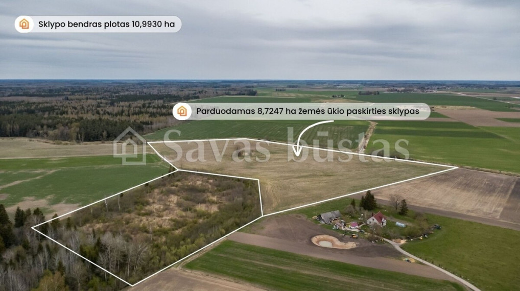 Parduodamas  sklypas Amalių k., Šiaulių r. sav., 1099.3 a ploto 1