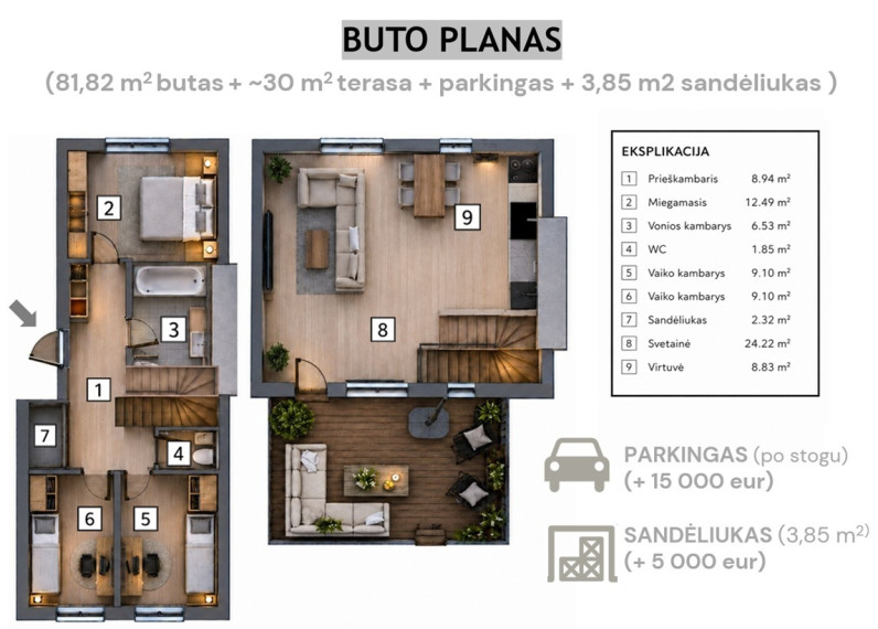 Parduodamas butas Santariškių g., Vilniaus m., Vilniaus m. sav., 82 m2 ploto, 4 kambariai 24