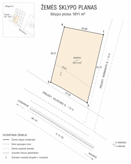 Parduodamas kitos paskirties sklypas Normanto g., Didvyrių k., Kauno r. sav., 10.11 a ploto 8