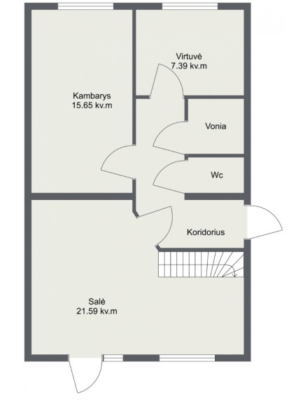Parduodamas butas Minijos g., Gargždų m., Klaipėdos r. sav., 56 m2 ploto, 3 kambariai 19