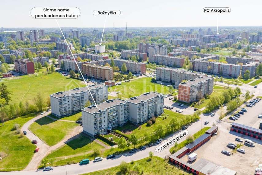 Parduodamas butas Šiaulių m., Šiaulių m. sav., 36.43 m2 ploto, 1 kambariai 2