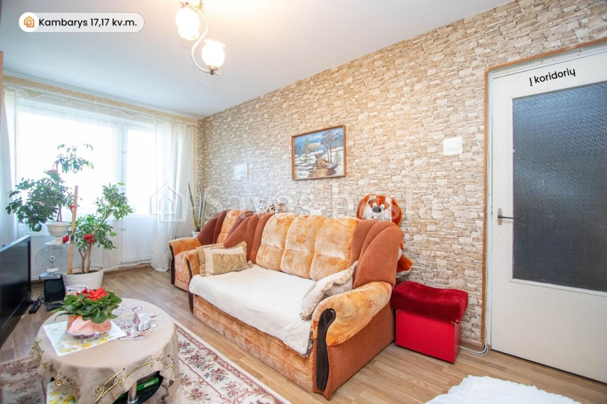 Parduodamas butas Šiaulių m., Šiaulių m. sav., 36.43 m2 ploto, 1 kambariai 7