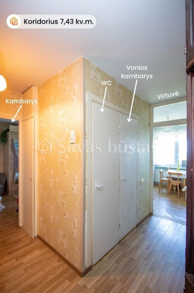 Parduodamas butas Šiaulių m., Šiaulių m. sav., 36.43 m2 ploto, 1 kambariai 12