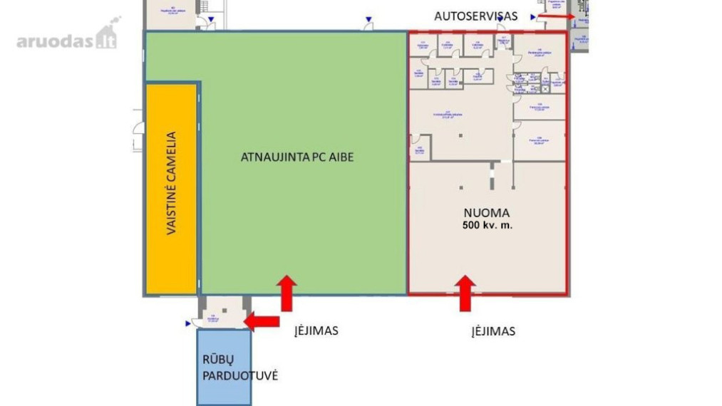 Nuomojamos administracinės, paslaugų, prekybos patalpos Taikos pr., Kauno m., Kauno m. sav., 500 m2 ploto 2