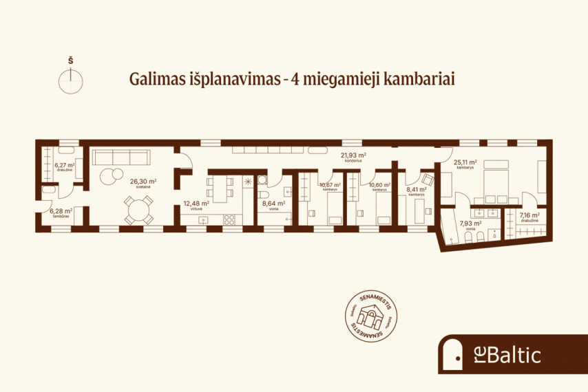 Parduodamas butas Didžioji g., Vilniaus m., Vilniaus m. sav., 151 m2 ploto, 5 kambariai 10