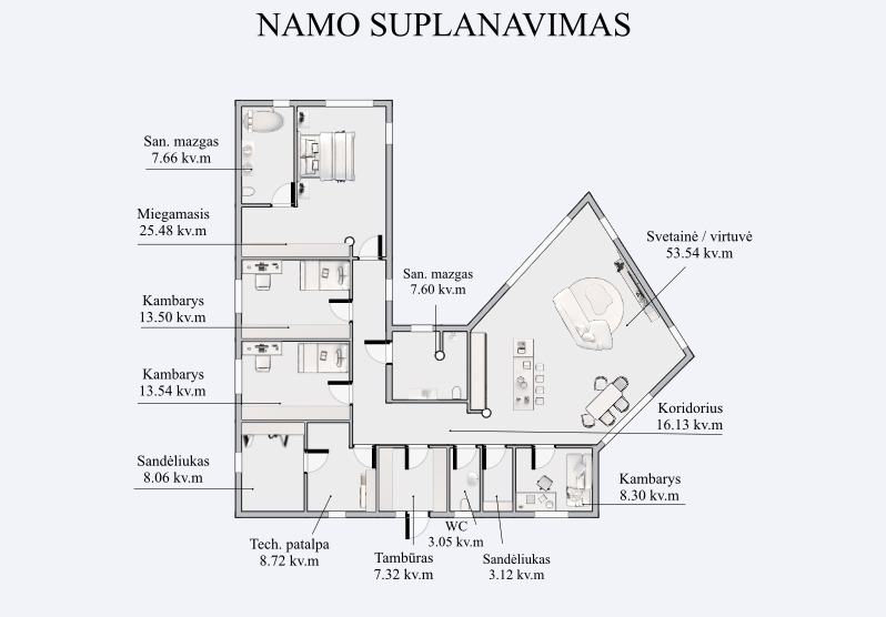 Parduodamas namas Vaivorų g., Vilniaus m., Vilniaus m. sav., 176 m2 ploto, 1 aukštai 18