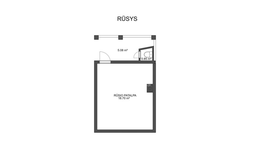 Parduodamas namas Pakalnės g., Drąseikių k., Kauno r. sav., 58.46 m2 ploto, 1 aukštai 8