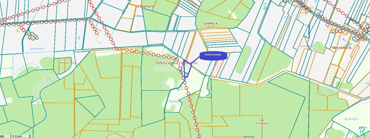 Parduodamas namų valdos paskirties sklypas Pauškių k., Rietavo sav., 115 a ploto 2