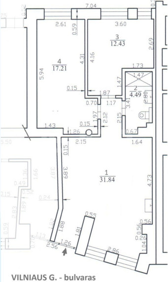 Nuomojamos administracinės, paslaugų, prekybos patalpos Vilniaus g., Centras, Šiaulių m., Šiaulių m. sav., 65.97 m2 ploto 10