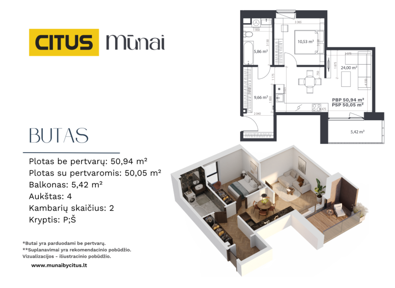 Parduodamas butas Kareivių g., Žirmūnai, Vilniaus m., Vilniaus m. sav., 50.94 m² ploto 2 kambariai 2