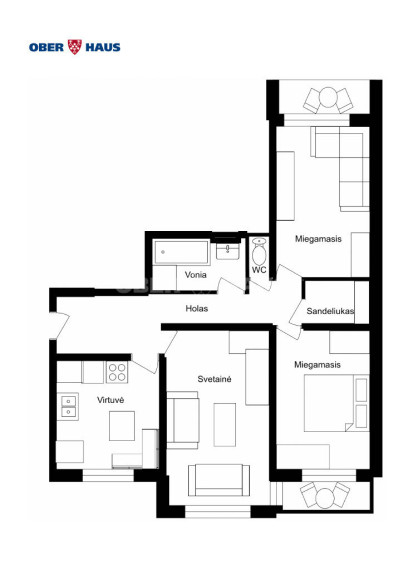 Parduodamas butas Fabijoniškių g., Fabijoniškės, Vilniaus m., Vilniaus m. sav., 72.16 m2 ploto, 3 kambariai 23