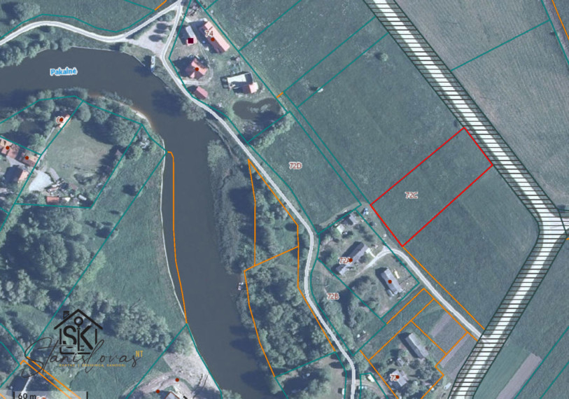 ŠALIA PAKALNĖS UPĖS PARDUODAMAS 40 ARŲ SKLYPAS PAKALNĖS K., PAKALNĖS G. 72C 12