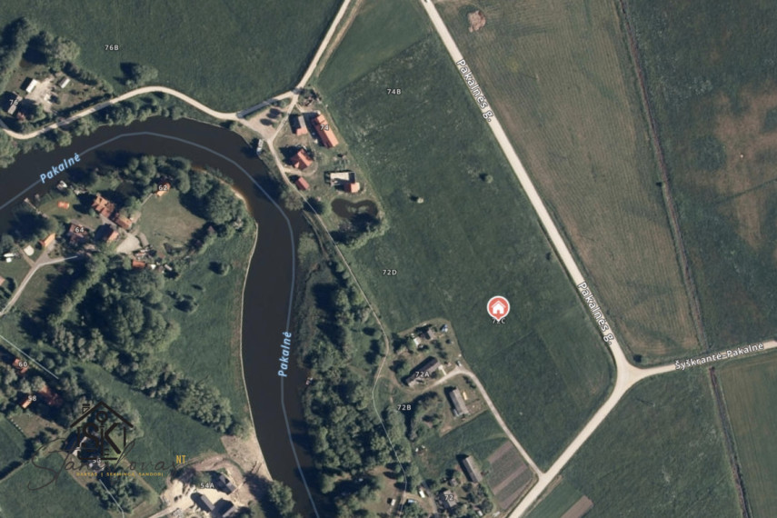 ŠALIA PAKALNĖS UPĖS PARDUODAMAS 40 ARŲ SKLYPAS PAKALNĖS K., PAKALNĖS G. 72C 17