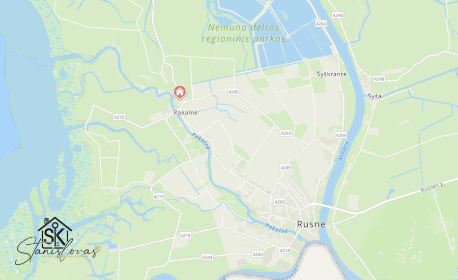 ŠALIA PAKALNĖS UPĖS PARDUODAMAS 40 ARŲ SKLYPAS PAKALNĖS K., PAKALNĖS G. 72C 19