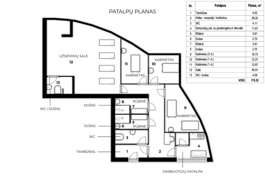 Nuomojamos  patalpos Laisvės pr., Vilniaus m., Vilniaus m. sav., 176.32 m2 ploto 31