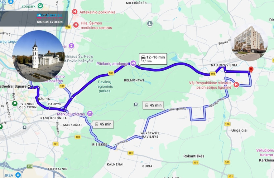 Parduodamas butas Karklėnų g., Vilniaus m., Vilniaus m. sav., 58 m2 ploto, 2 kambariai 25