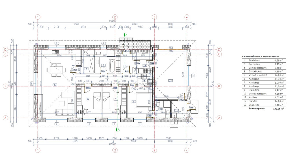 Parduodamas namas Vyšnių g., Lindiniškių k., Vilniaus r. sav., 144 m2 ploto, 1 aukštai 12