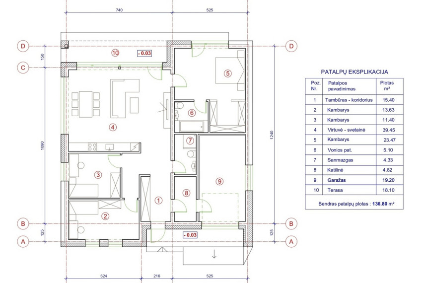 Parduodamas namas Lindiniškių k., Vilniaus r. sav., 136.8 m2 ploto, 1 aukštai 10