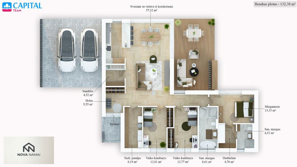 Parduodamas namas Naujoji g., Ukmergės m., Ukmergės r. sav., 130.07 m2 ploto, 1 aukštai 3