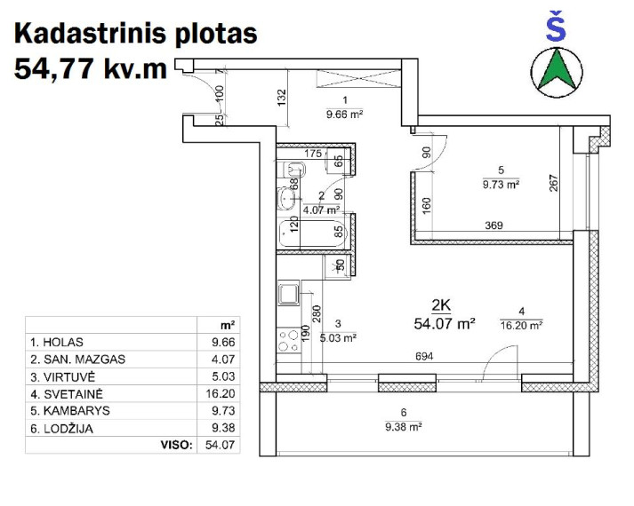 Parduodamas butas Rygos g., Justiniškės, Vilniaus m., Vilniaus m. sav., 54.77 m² ploto 2 kambariai 16