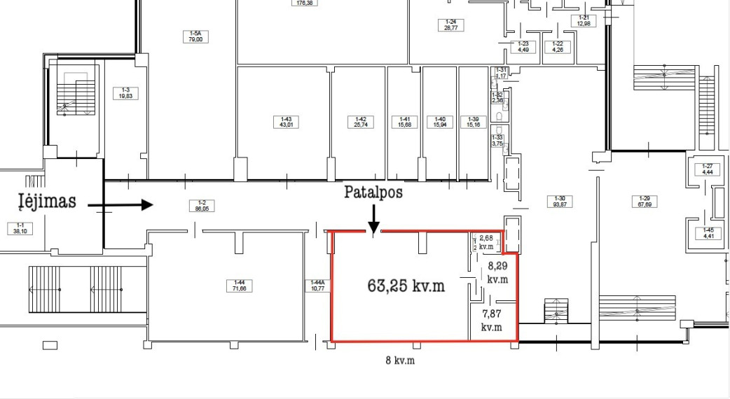 Nuomojamos administracinės patalpos Vytauto pr., Centras, Kauno m., Kauno m. sav., 82.44 m2 ploto 6