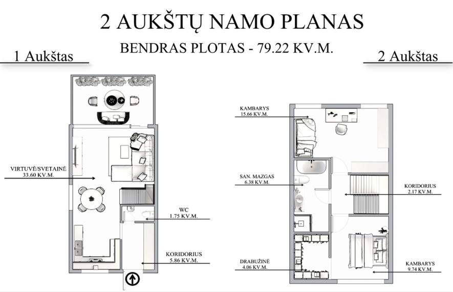 Parduodamas namas Alfonso Lipniūno g., Vilniaus m., Vilniaus m. sav., 79.22 m2 ploto, 2 aukštai 27