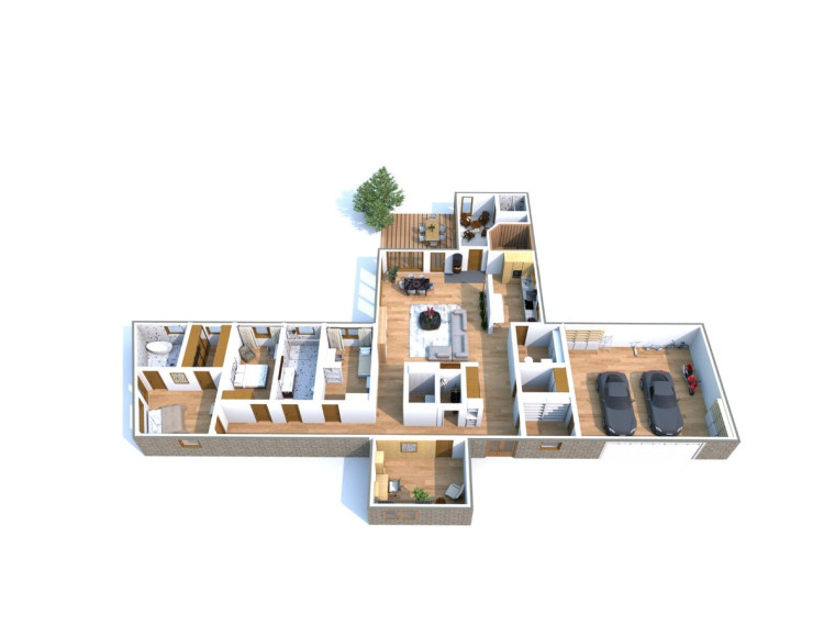 Parduodamas namas Neries Kilpų g., Verkšionių k., Vilniaus r. sav., 247.5 m2 ploto, 1 aukštai 48