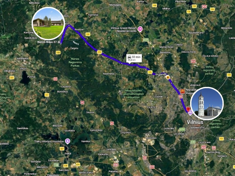 Parduodamas namas Neries Kilpų g., Verkšionių k., Vilniaus r. sav., 247.5 m2 ploto, 1 aukštai 49