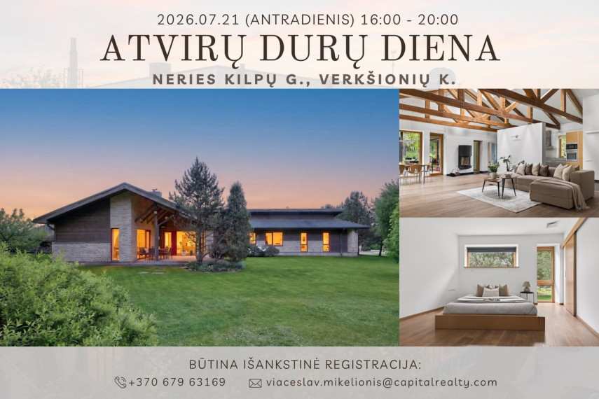 Parduodamas namas Neries Kilpų g., Verkšionių k., Vilniaus r. sav., 247.5 m2 ploto, 1 aukštai 1